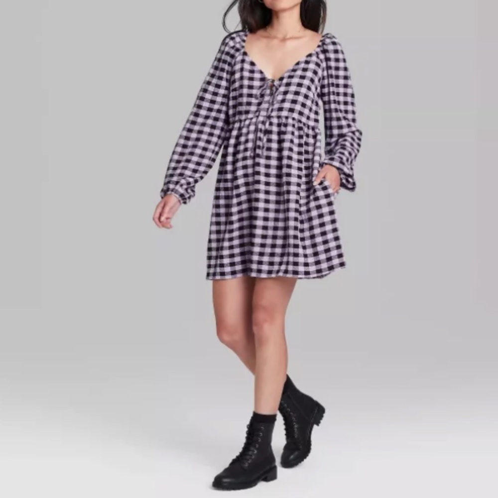 Wild fable purple checkered dress